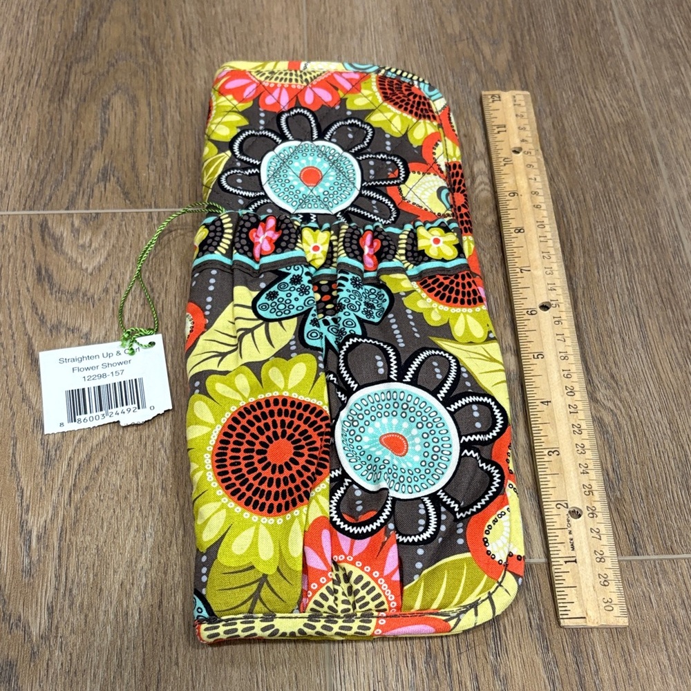 Vera Bradley Straighten Up & Curl Flower Shower Iron Travel Holder Pouch Quilted